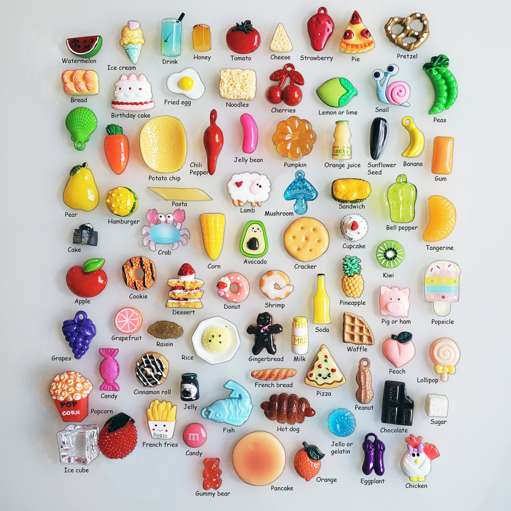 FOOD TRINKETS, 25 to 50 Food Items, Miniature Food, Food Toys